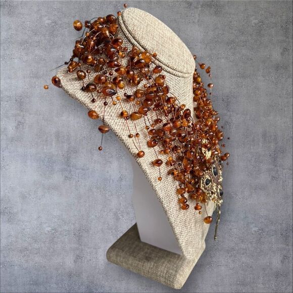 Steampunk-Inspired Funky Beaded and Cross Necklace -adjustable length - Picture 3 of 7